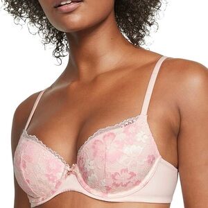 NEW Victorias Secret Lightly Lined Demi Bra 38D Purest Pink Sakura Lace Floral